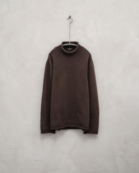 Rollneck Sweater - Cashmere/Lambswool, Brown