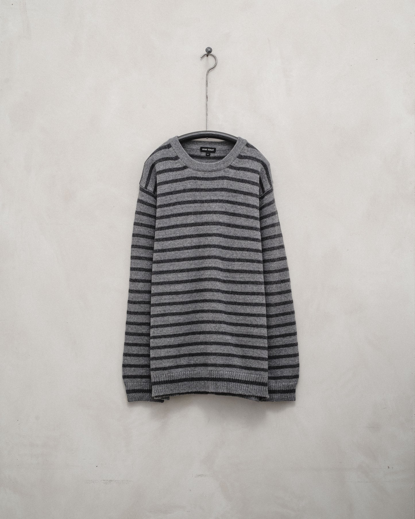 Striped Sweater - Striped Cashmere/Lambswool, Grey/Charcoal