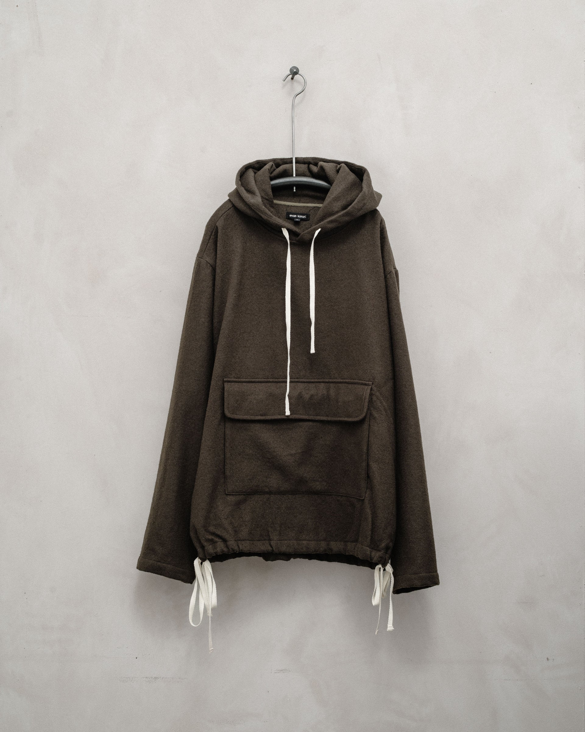 Anorak - Brushed Wool Twill, Dark Olive – evan kinori