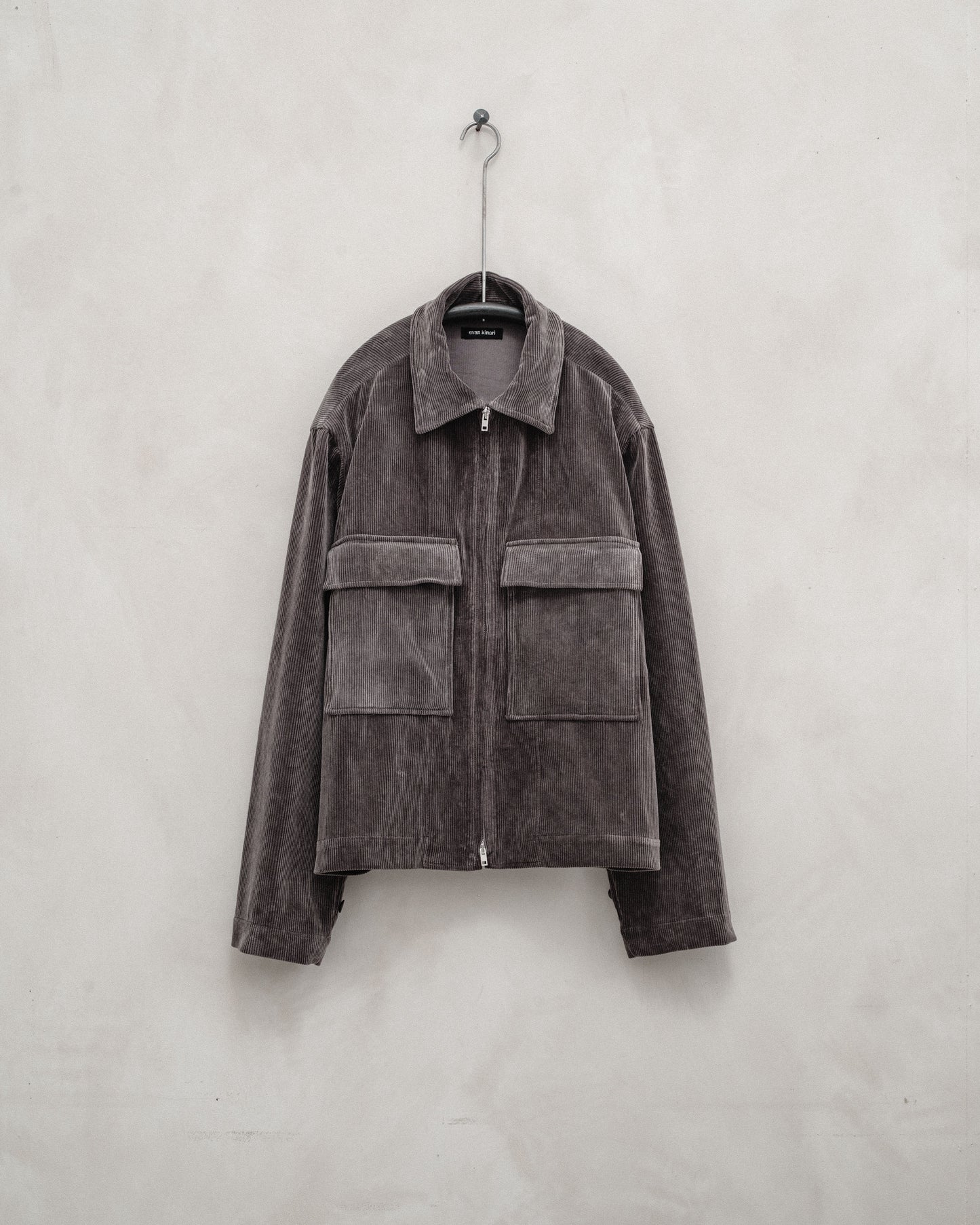 Zip Jacket - Cotton Corduroy, Dark Taupe