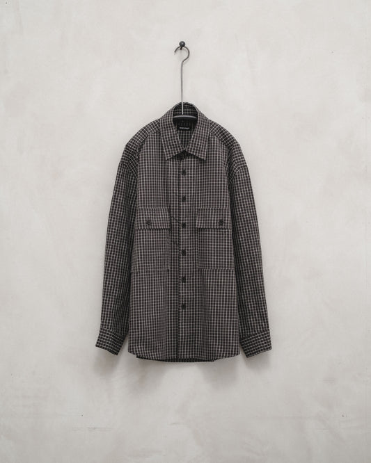 Big Shirt - Cotton Grid Cloth, Charcoal