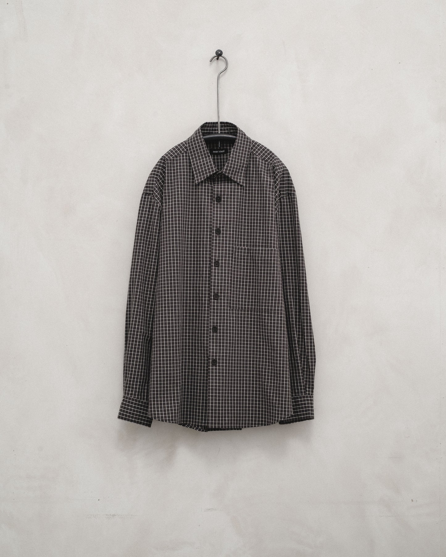 Big Shirt Two - Cotton Grid Cloth, Charcoal