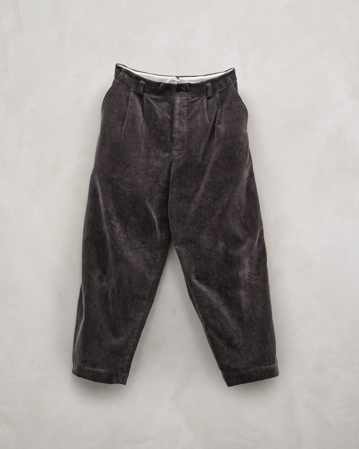 Two Pleat Pant - Cotton Corduroy, Dark Taupe