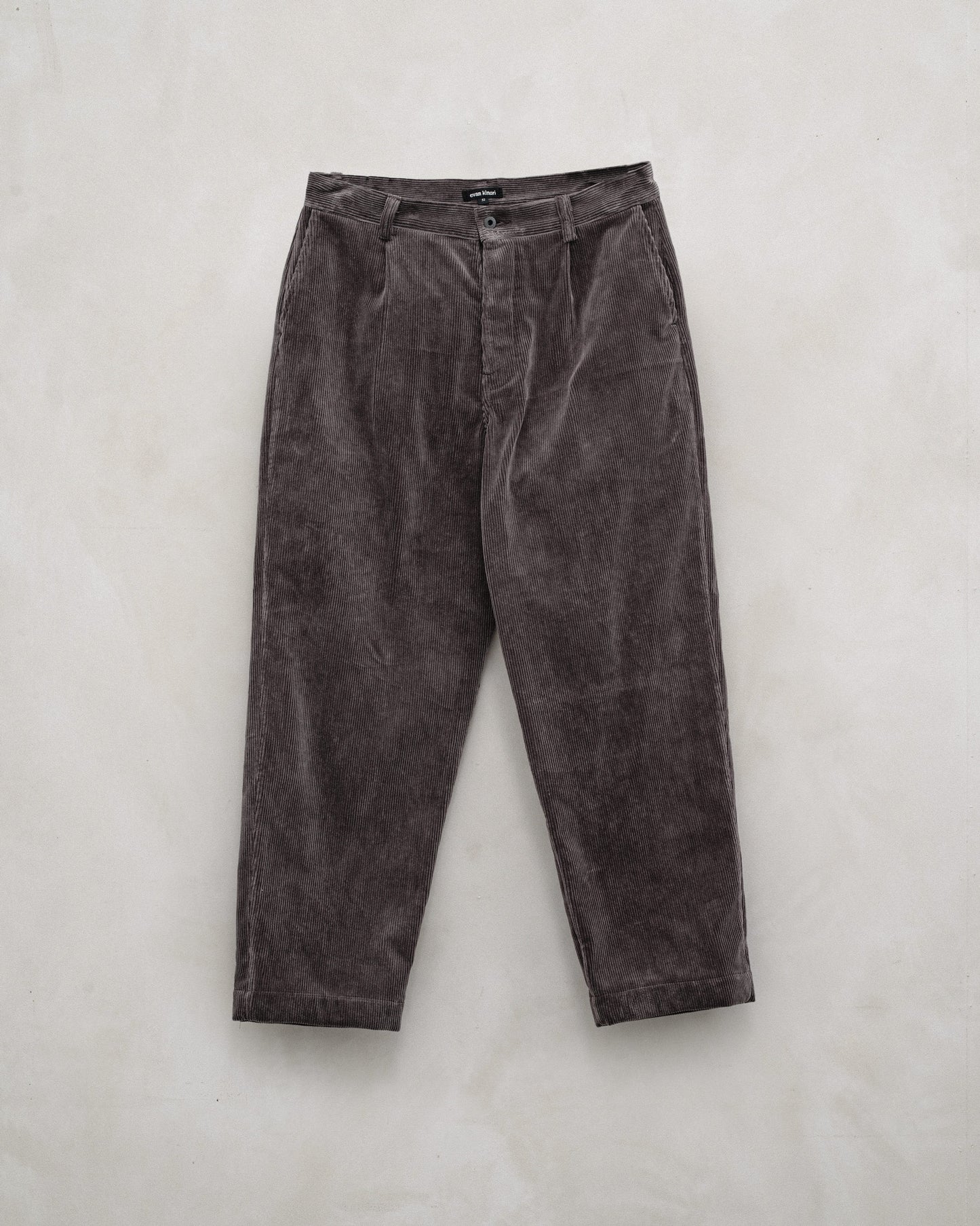 Single Pleat Pant - Cotton Corduroy, Dark Taupe