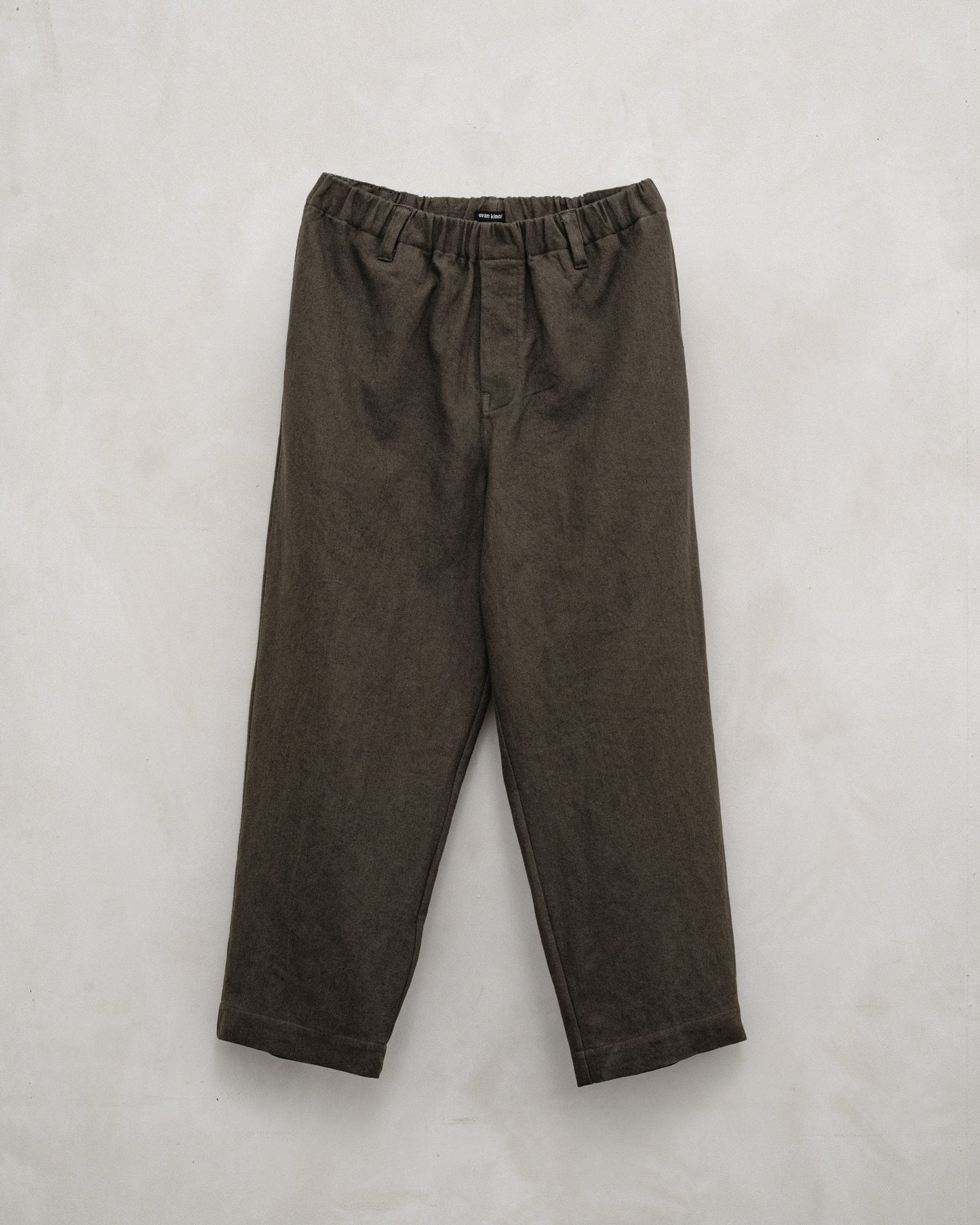 Elastic Pant - Cotton/Linen Gabardine, Dark Olive