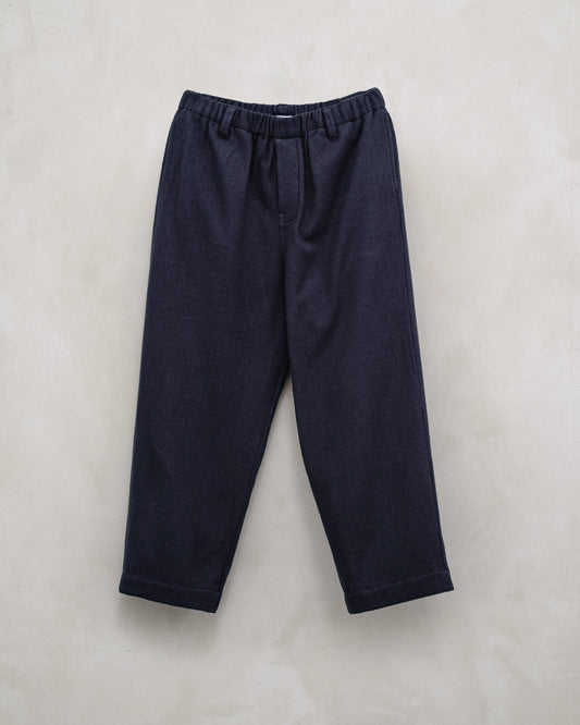Elastic Pant - Brushed Wool/Cashmere Flannel, Navy
