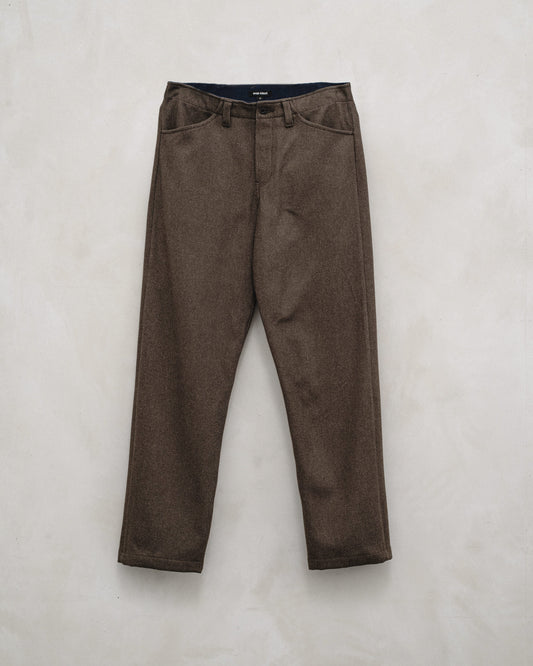 Four Pocket Pant - Yarn Dyed Wool/Cotton Twill, Olive Melange