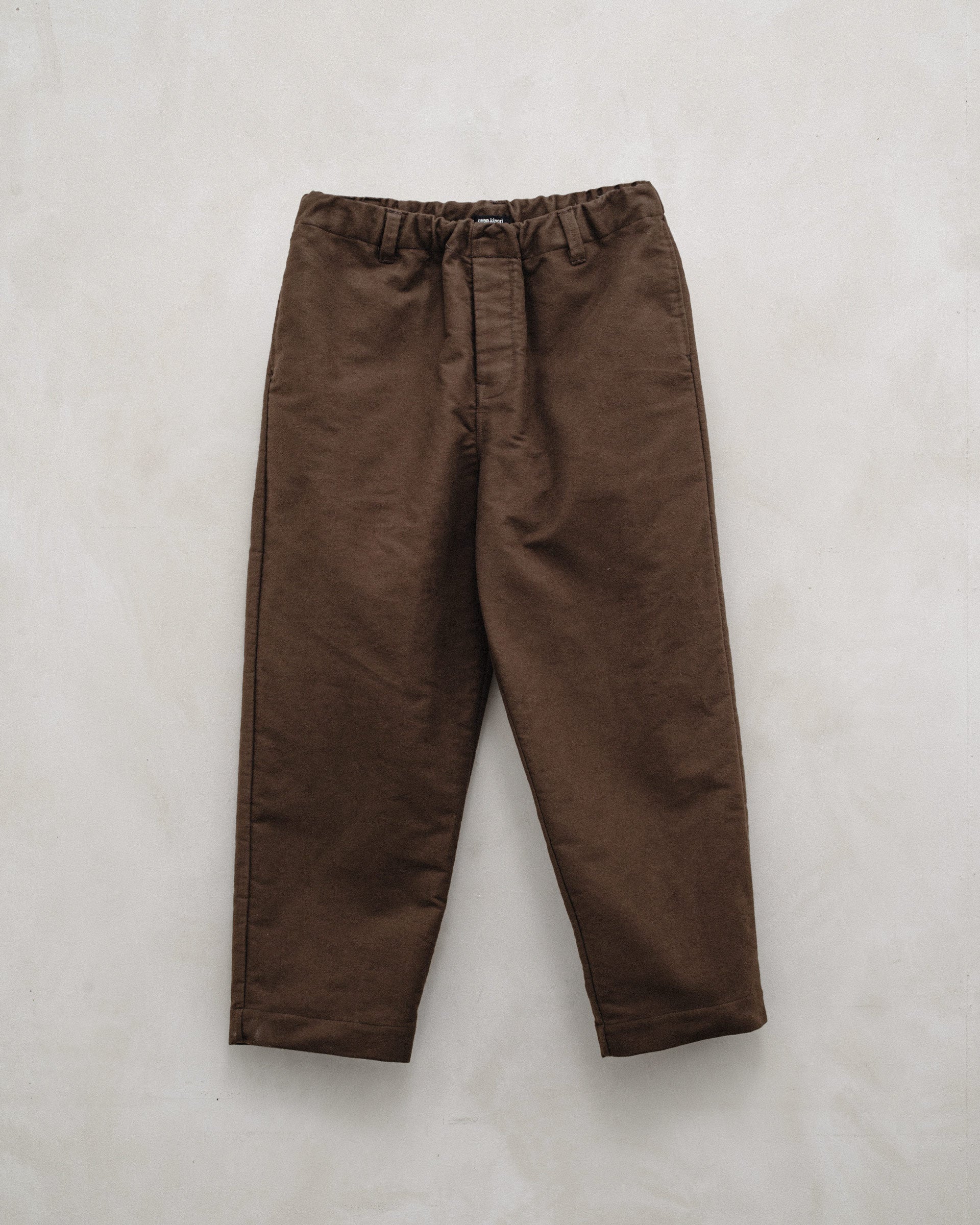 Single Pleat Pant - Organic Cotton Moleskin, Brown