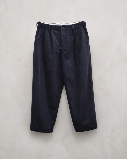 Two Pleat Pant - Brushed Wool/Cashmere Flannel, Navy