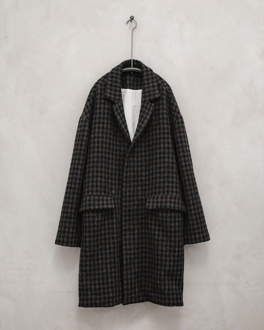 Big Coat - Heavy Brushed Wool Check, Olive/Black
