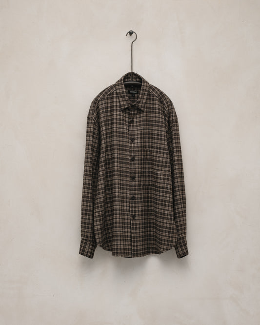 Big Shirt Two - Irish Wool Flannel, Brown/Beige