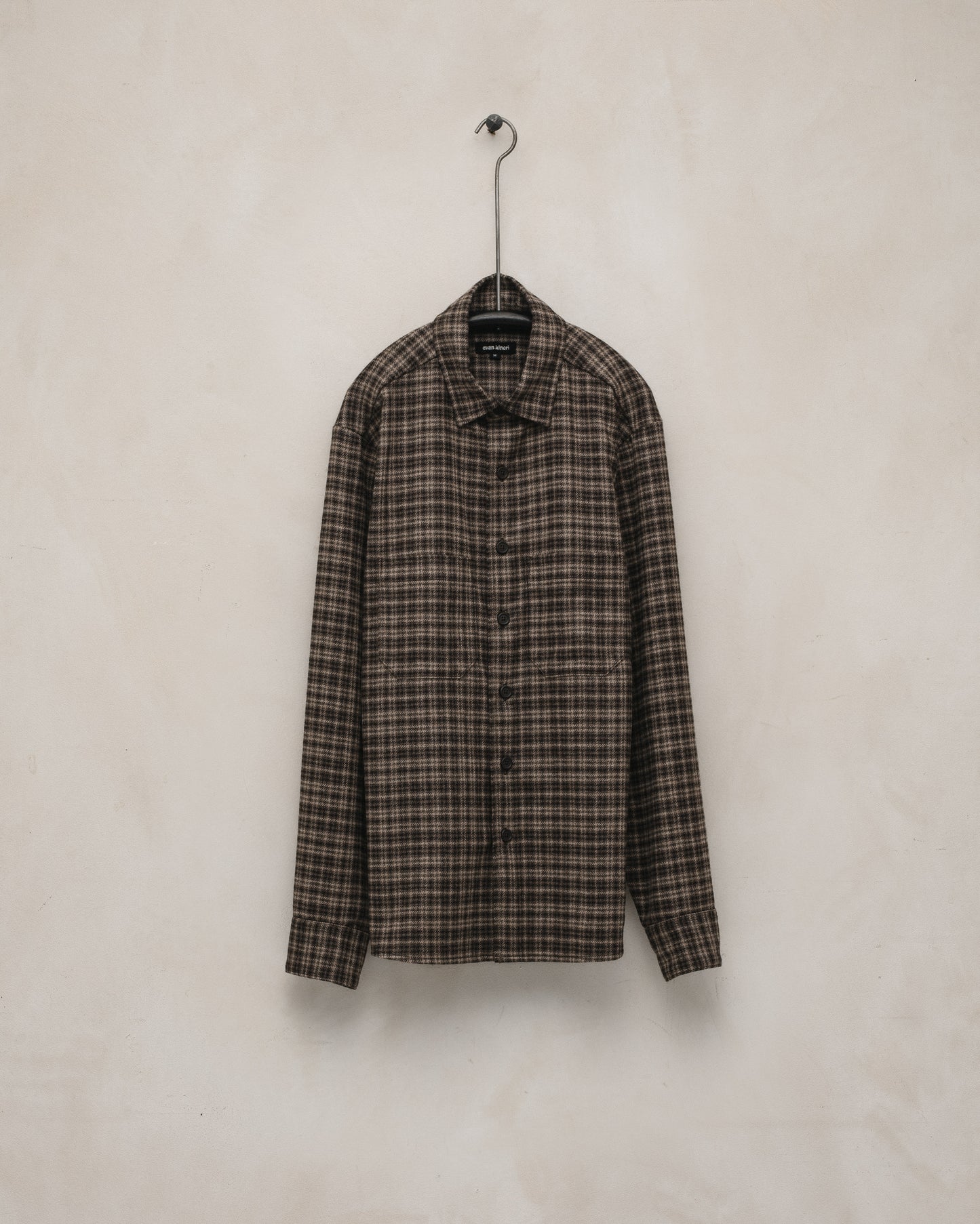 Two Pocket Shirt - Irish Wool Flannel, Brown/Beige
