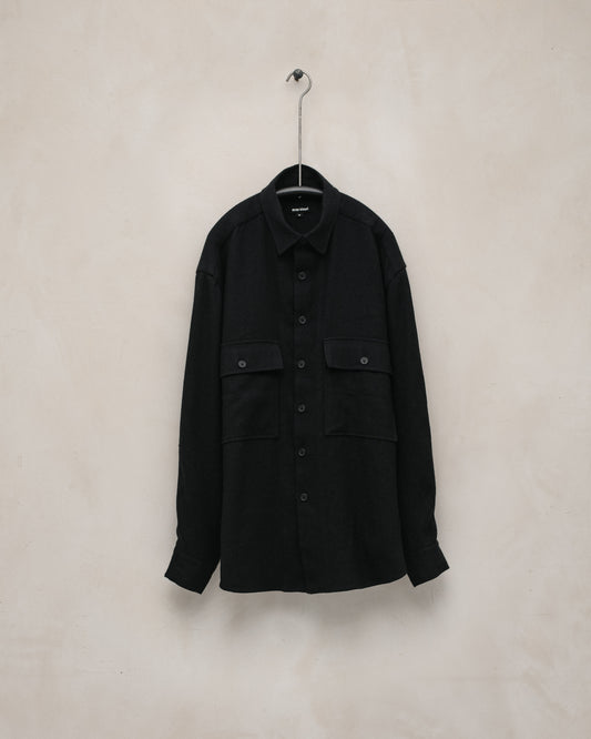 Big Shirt - Cashmere/Linen Twill, Black