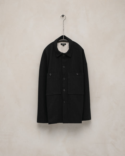 Field Shirt Two - Cotton Kersey, Black – evan kinori