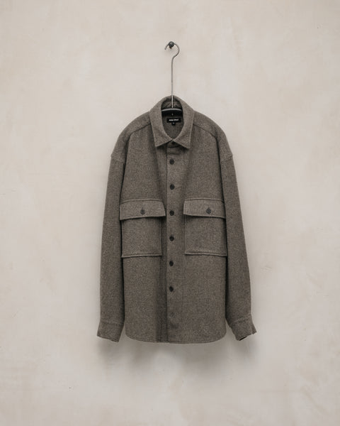 Big Shirt - Brushed Cashmere/Wool Flannel, Mid-Grey – evan kinori