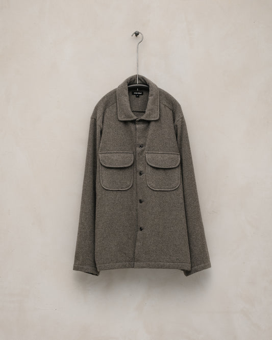 Field Shirt - Brushed Cashmere/Wool Flannel, Mid-Grey