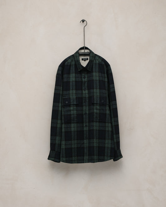 Big Shirt - Irish Wool Check, Black/Navy/Green