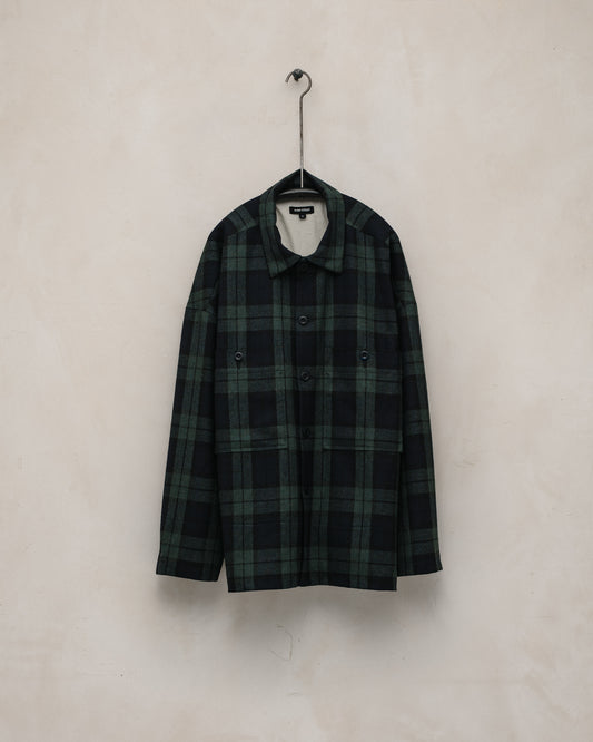 Field Shirt Two - Irish Wool Check, Black/Navy/Green