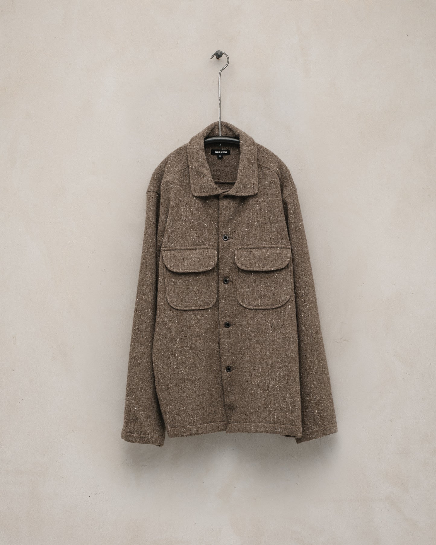 Field Shirt - Undyed Wool Tweed, Dark Beige