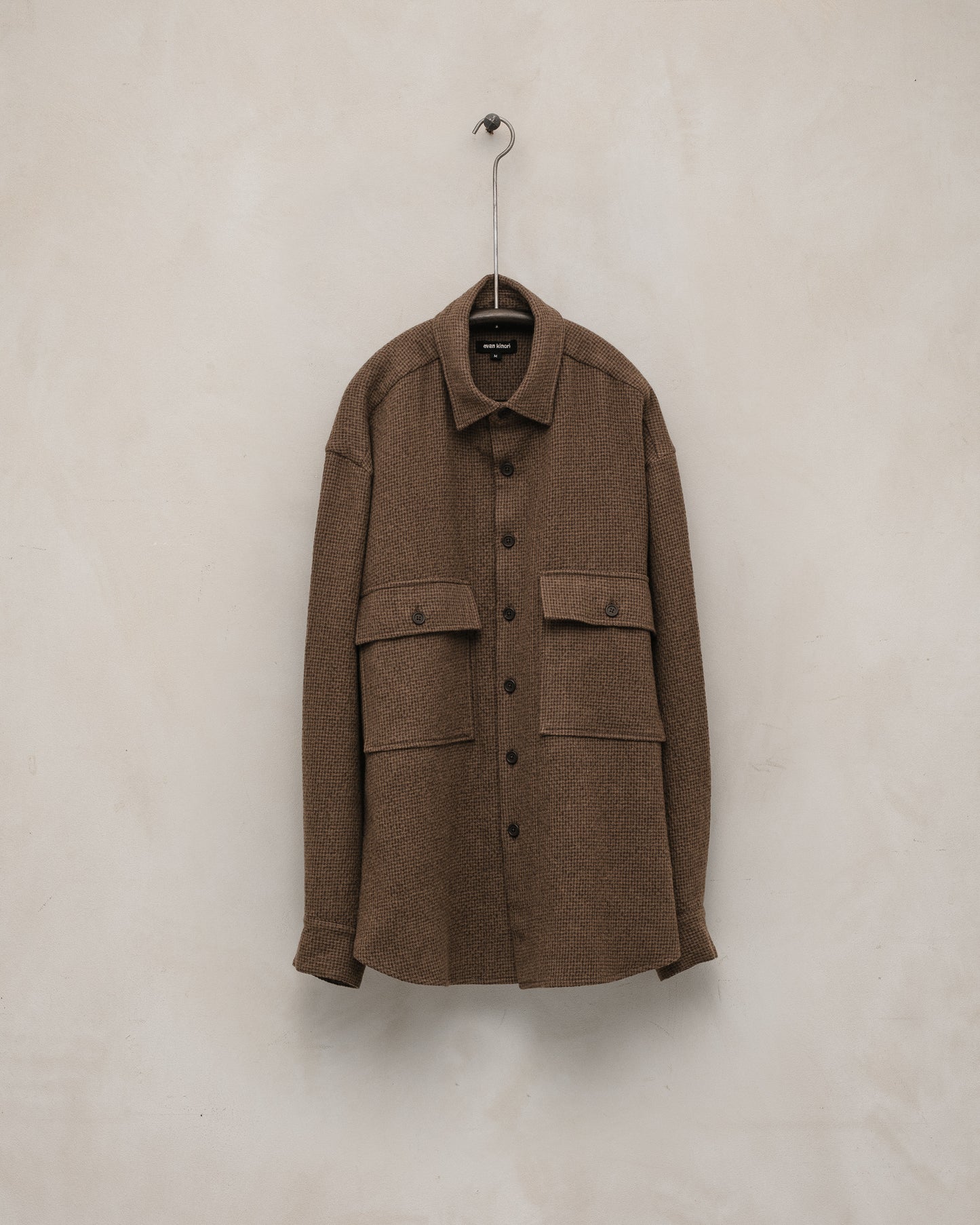 Big Shirt - Wool/Cotton Puppytooth, Brown