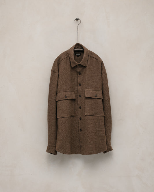 Big Shirt - Wool/Cotton Puppytooth, Brown