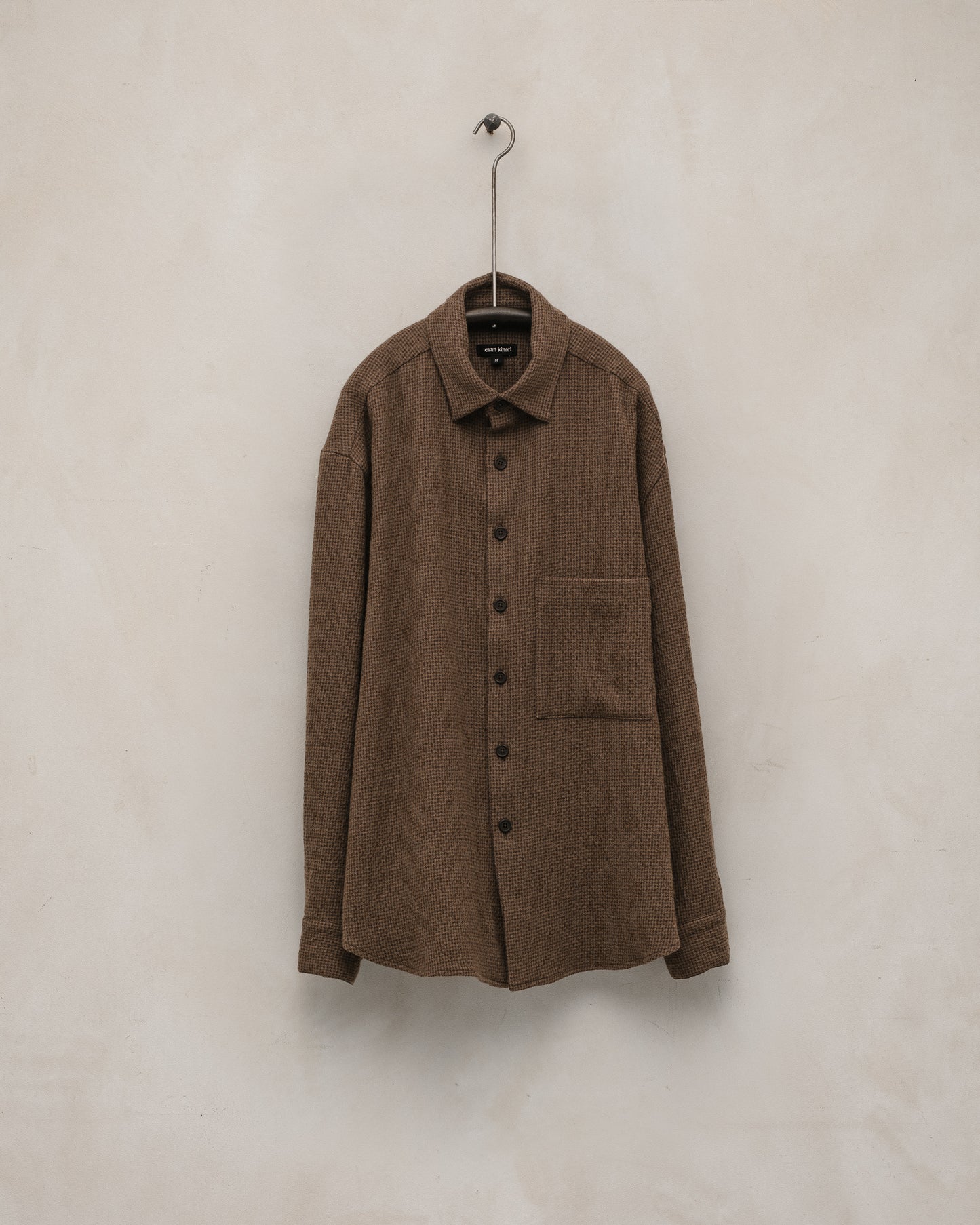 Big Shirt Two - Wool/Cotton Puppytooth, Brown