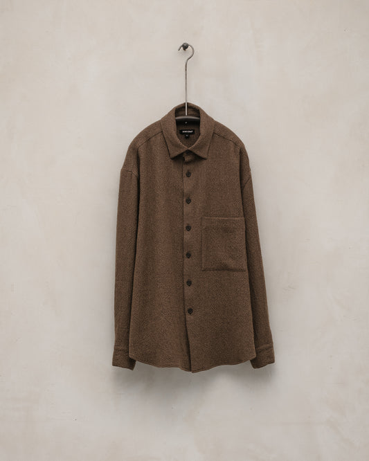 Big Shirt Two - Wool/Cotton Puppytooth, Brown