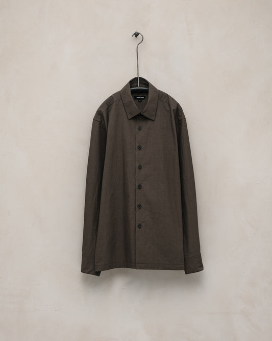 Flat Hem Shirt - Organic Cotton Typewriter, Anthracite
