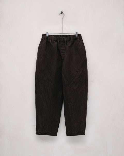 Elastic Pant - Washi/Cotton Twill, Natural Dye Brown (Mud Dye