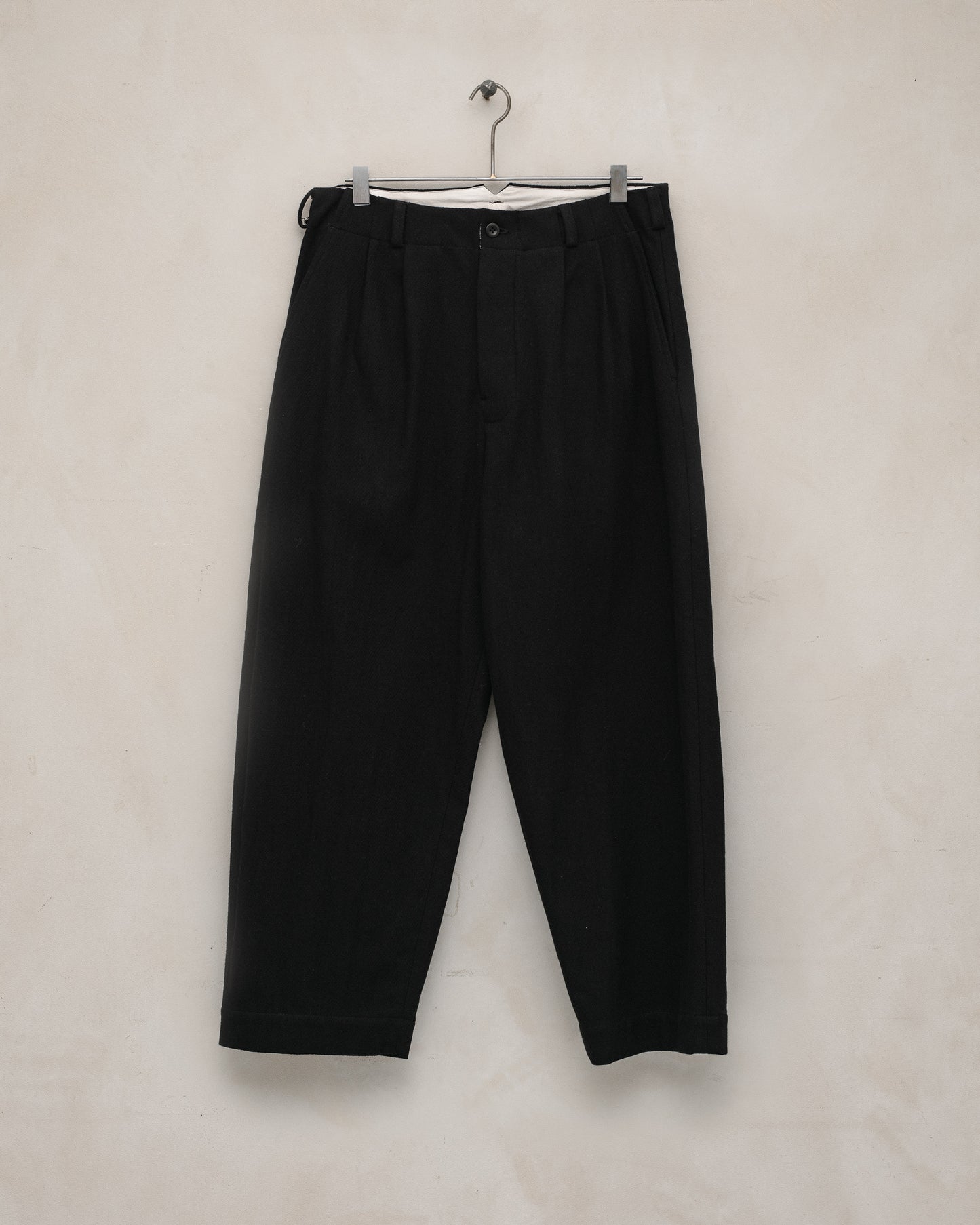 Two Pleat Pant - Cotton Kersey, Black