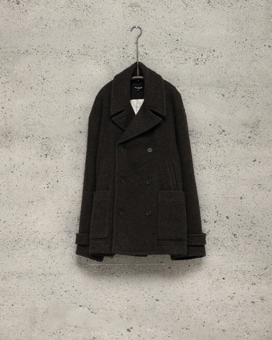 Peacoat - Brushed Wool Coating, Dark Brown