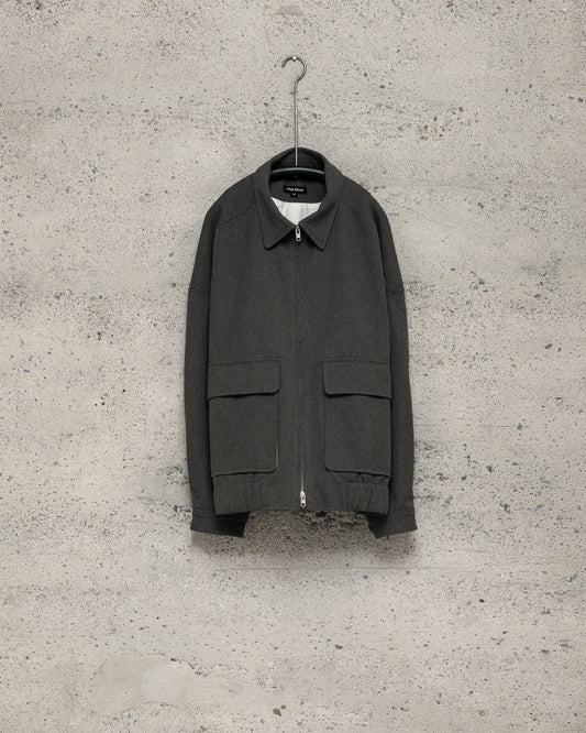 Zip Jacket Two - Top Dyed Cotton Kersey, Olive Heather