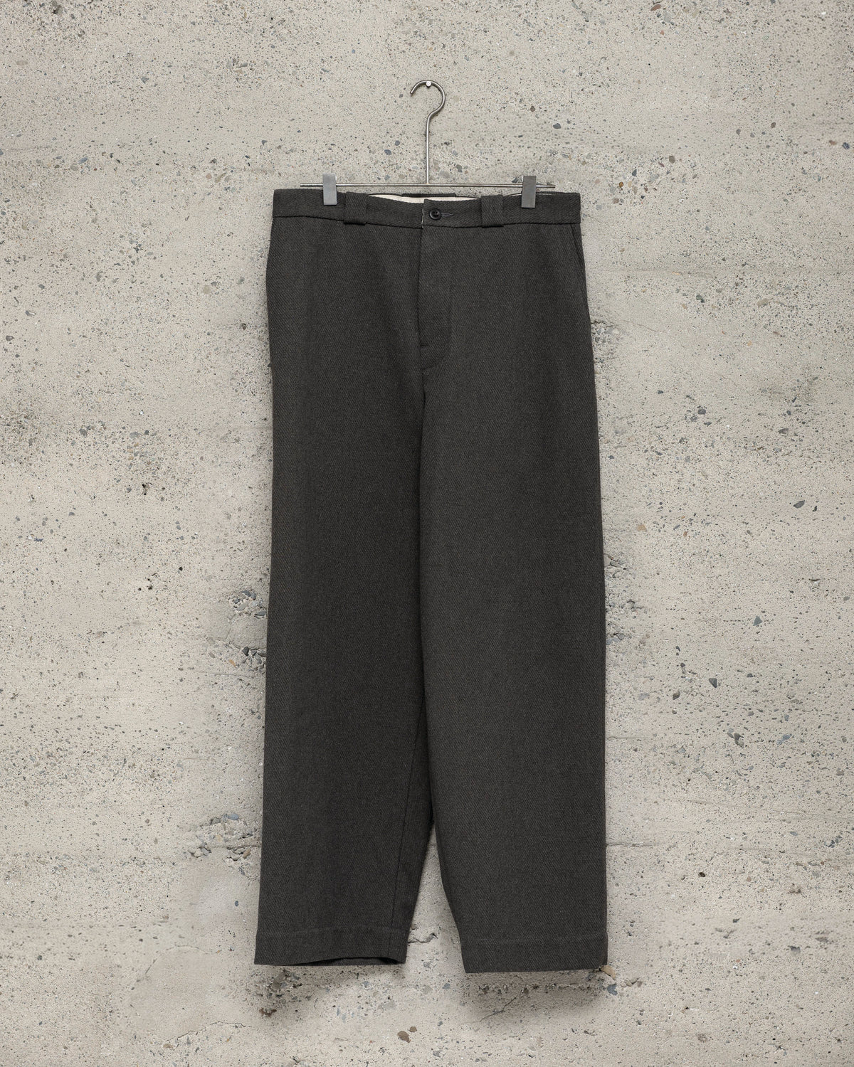 Flat Front Pant - Top Dyed Cotton Kersey, Olive Heather