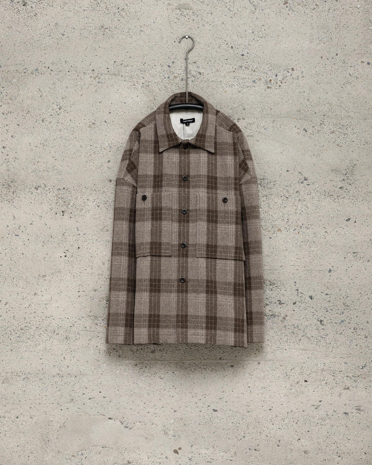 Field Shirt Two - Undyed Wool Check, Brown/Natural