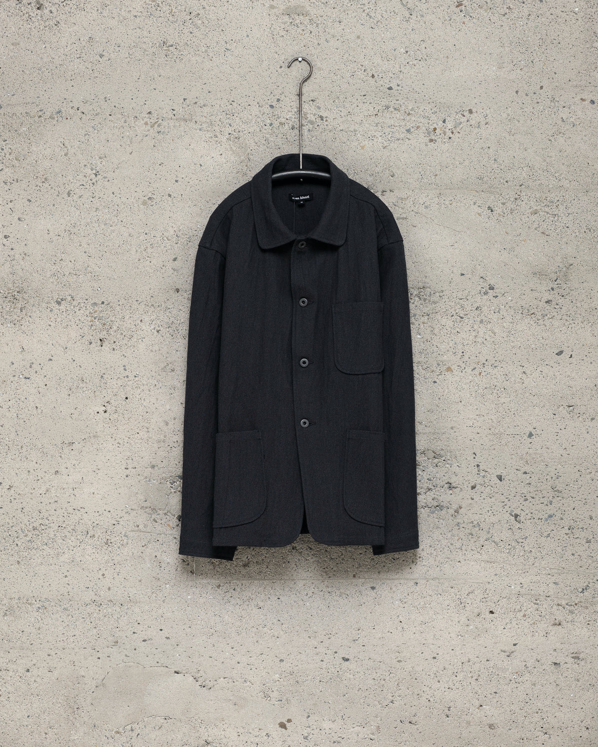 Three Pocket Jacket - Yarn Dyed Cotton Twill, Navy/Grey