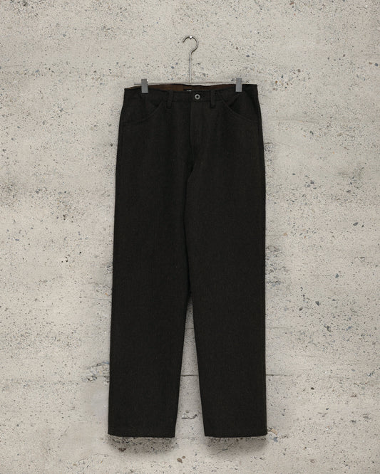 Four Pocket Pant - Wool/Linen Herringbone, Black/Brown