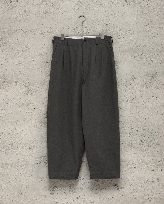 Two Pleat Pant - Top Dyed Cotton Kersey, Olive Heather