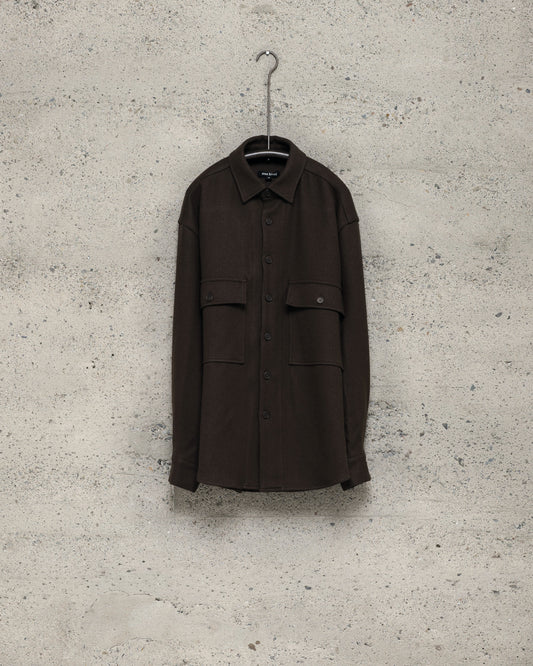 Big Shirt - Heavy Wool Flannel, Dark Brown