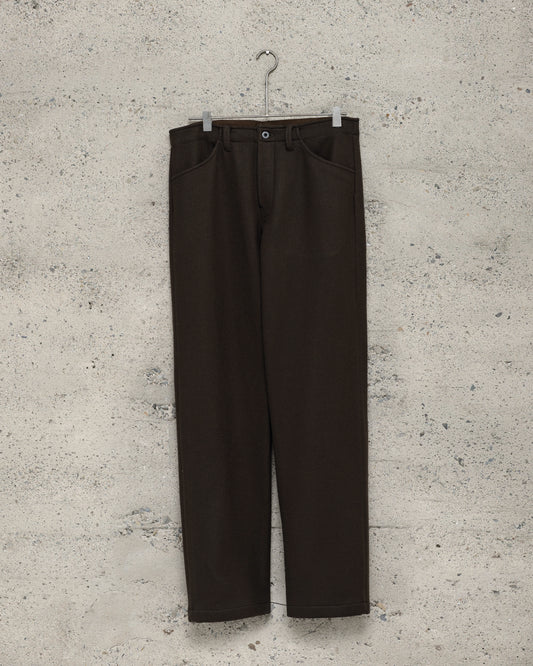 Four Pocket Pant - Heavy Wool Flannel, Dark Brown