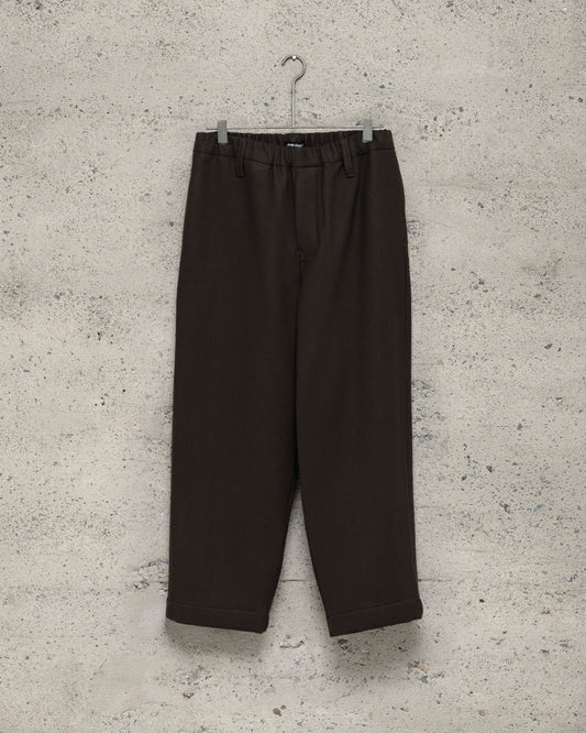 Elastic Pant - Heavy Wool Flannel, Dark Brown