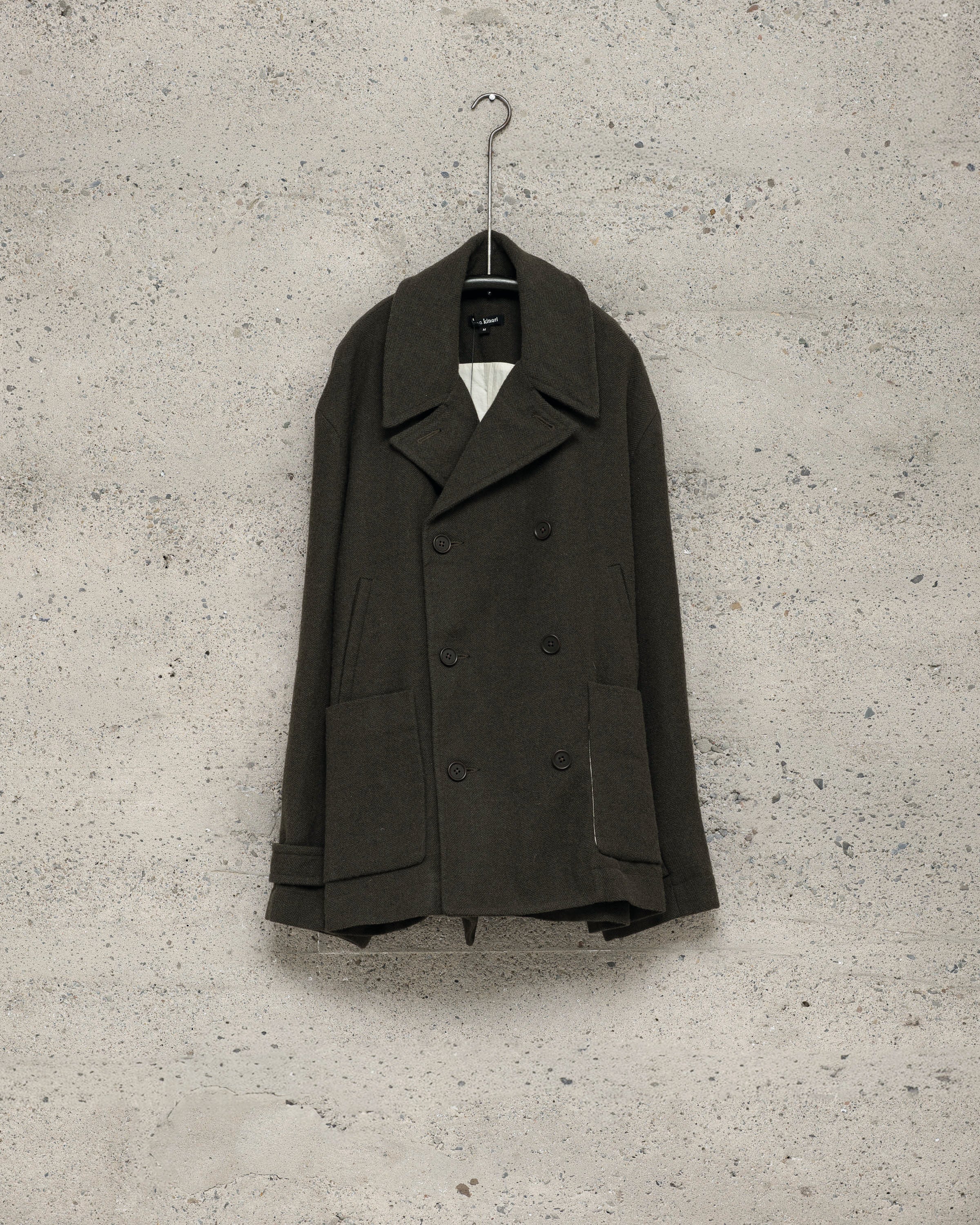Zip Jacket Two - Heavy Wool/Linen Herringbone, Dark Olive – evan