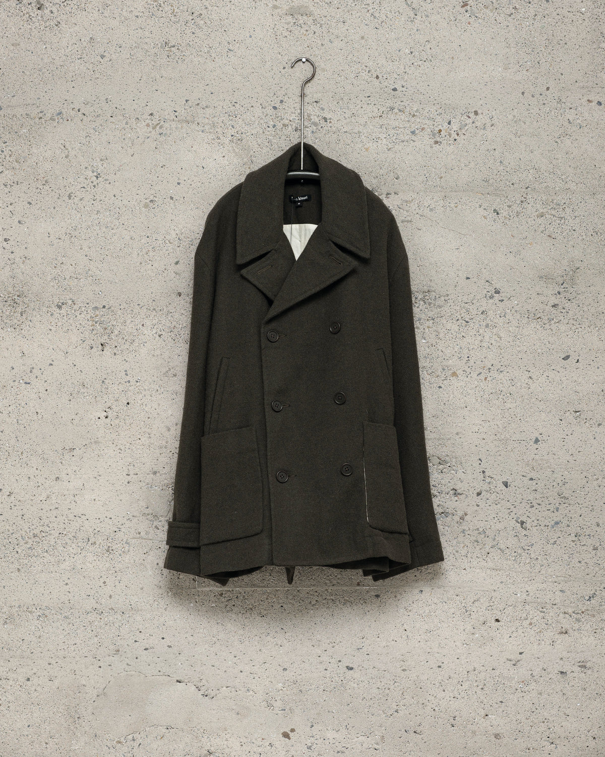Peacoat - Heavy Wool/Linen Herringbone, Dark Olive
