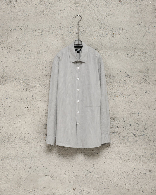Big Shirt Two - Organic Cotton Stripe, Light Grey/Black