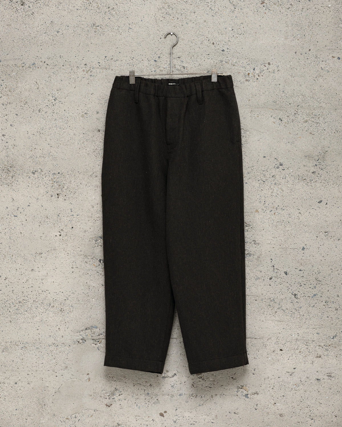 Elastic Pant - Wool/Linen Herringbone, Black/Brown