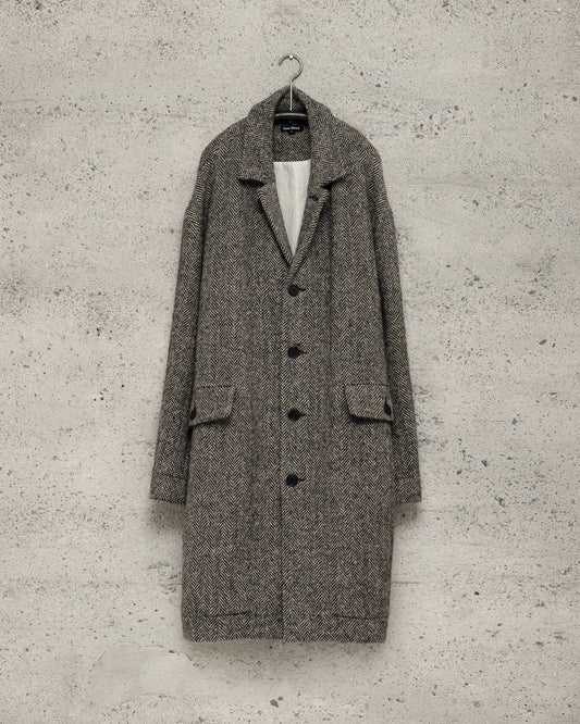 Big Coat - Irish Wool Herringbone, Natural/Black