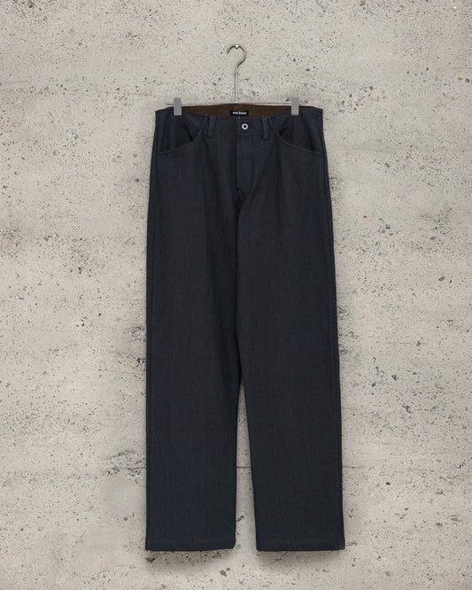 Four Pocket Pant - Yarn Dyed Cotton Twill, Navy/Grey