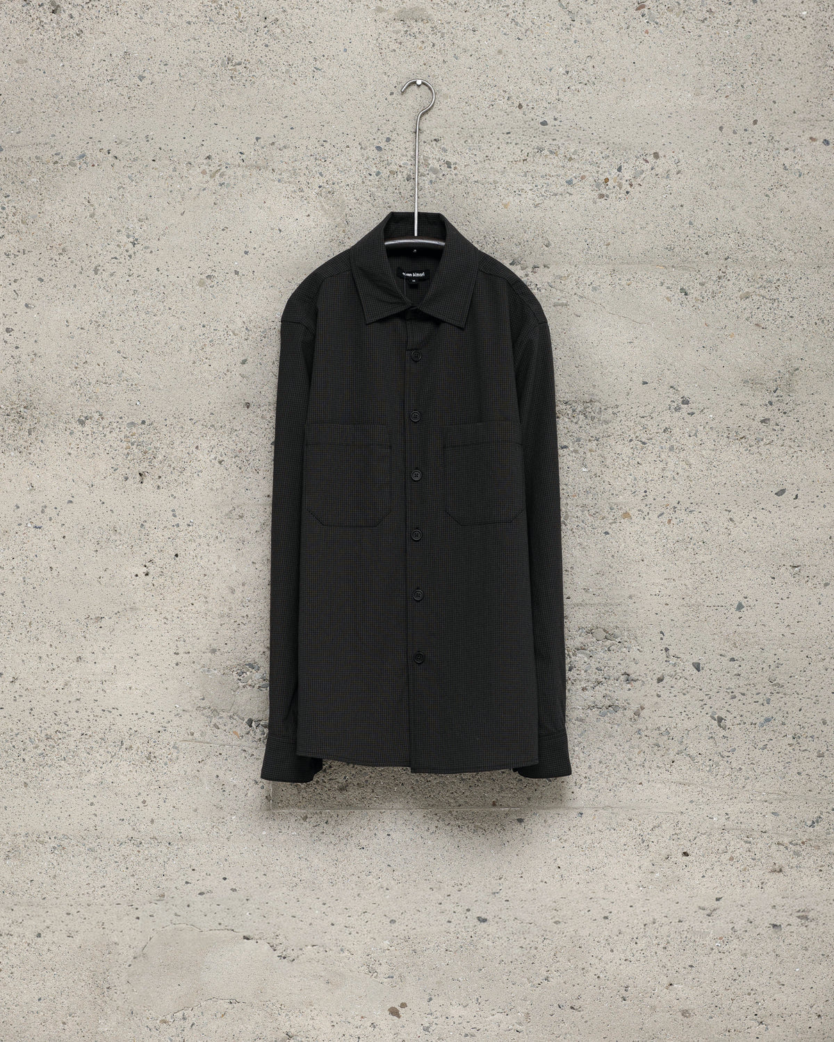 Two Pocket Shirt - Worsted Wool Check, Olive/Black