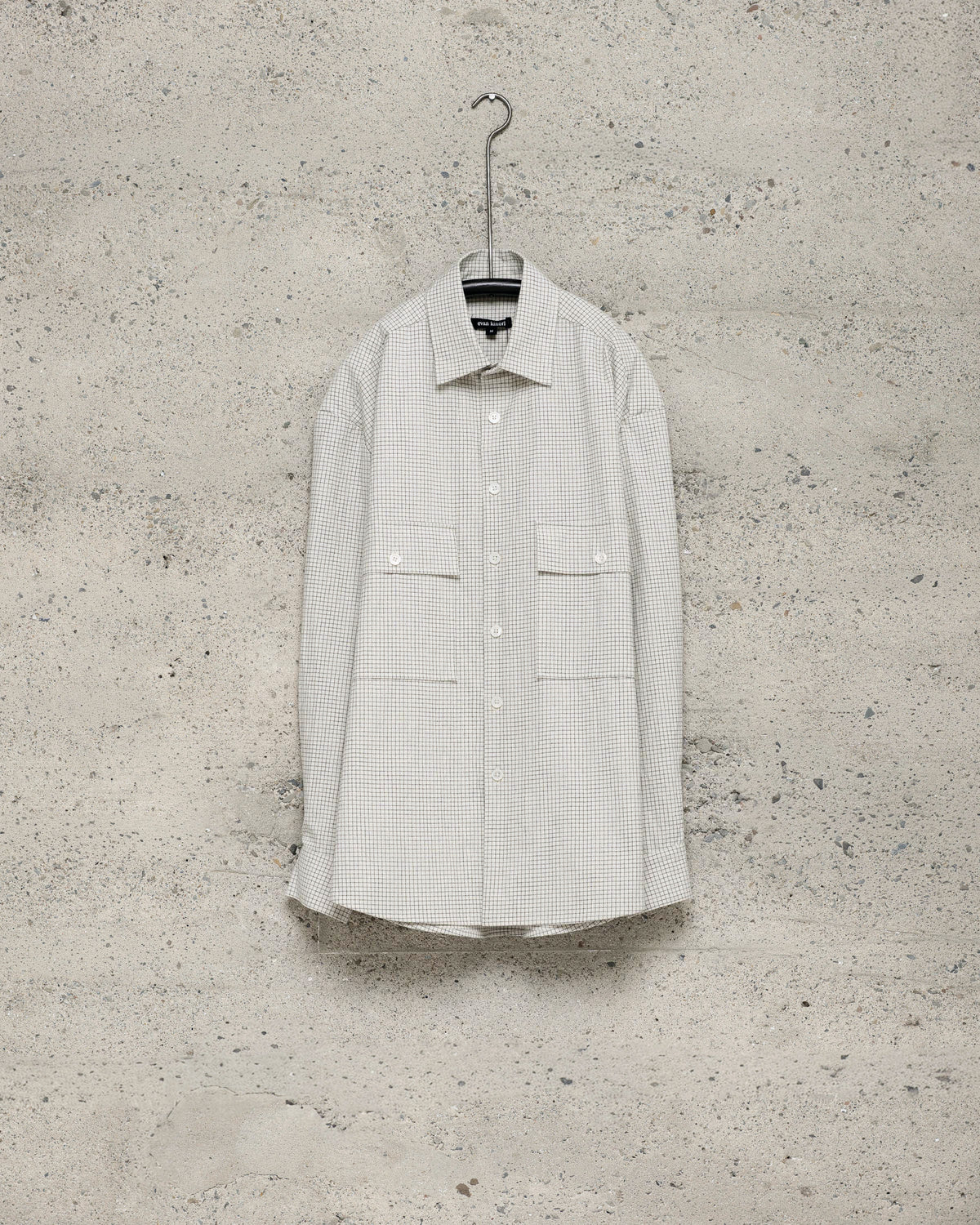 Big Shirt - Cotton Gridcloth, Natural/Black