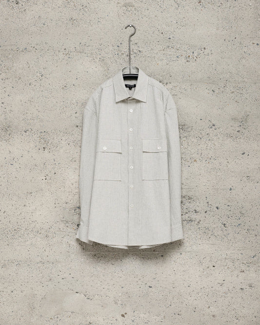 Big Shirt - Cotton Gridcloth, Natural/Black
