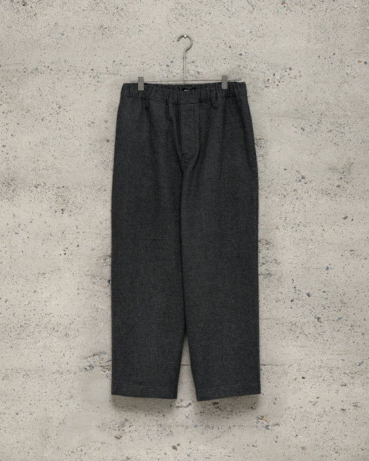 Elastic Pant - Wool/Cotton/Cashmere Puppytooth, Charcoal/Black